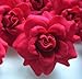(24) Silk Red Black Roses Flower Head - 1.75