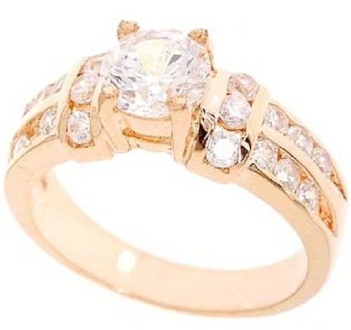 18k Rose Gold plated 19 diamond created ring