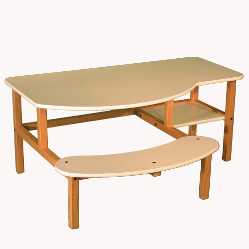 Childs wooden computer desk for 1 - 2 kids, ages 2 - 5 - white