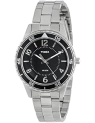 Timex Womens T2P019KW Ameritus Sport Black Dial, Stainless Steel Bracelet Watch