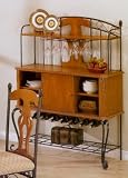 Wine Rack Cabinet Brown Black Finish