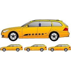 Car-Tattoo Auto Seitenaufkleber 1x Linke Seite + 1 x Rechte Seite Motiv A208; Farbe Silber