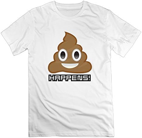 Men Shit Happens Emoji Humor Poop Fashion Tshirt Cotton Short Sleeve