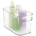 mDesign Deep Plastic Bathroom Vanity Storage Bin with Handles - Organizer for Hand Soap, Body Wash, Shampoo, Lotion, Conditioner, Hand Towel, Hair Brush, Mouthwash - 10