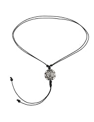 0.67 Cts Disc Connector Bead Charm Pave Diamond Onyx Gemstone Lariat Necklace Sterling Silver .925 Macrame Jewelry