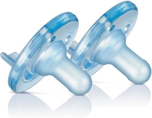 Avent Soothie Pacifier, (2) BONUS Pacifier Clip / Holder (0-3 Months, Blue)