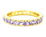 14K Yellow or White Gold Gem All the Way round Eternity Band Ring-Tanzanite-full, half sizes from 5-8.5