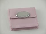 PINK CASE W/ OVAL ENG. PLATE & PURSE MIRROR,