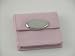 PINK CASE W/ OVAL ENG. PLATE & PURSE MIRROR,