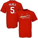 Majestic St Louis Cardinals #5 Albert Pujols Red Youth Players T-shirt