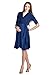 LaClef Women's Maternity Wrap Dress with Tie Waist Belt