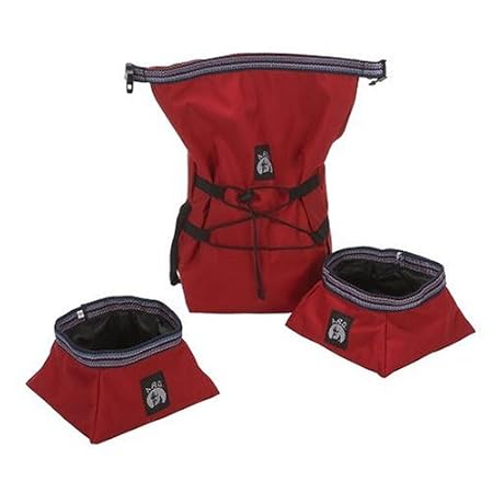 Dog Tucker Traveler- Red - 3 Piece Set