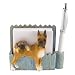Boxer Dog Handpainted Magnetic Notepad Pen Holder