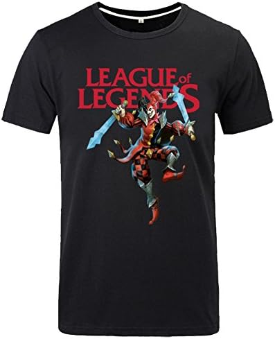 League of Legends Short Sleeve Shaco T-shirt-Black-Large