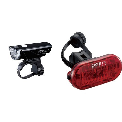 【おすすめセット】 キャットアイ ヘッドライト リチウムイオン充電池 USB充電 ボルト200 1個 + キャットアイ セーフティライト オムニファイブ リア用 1個