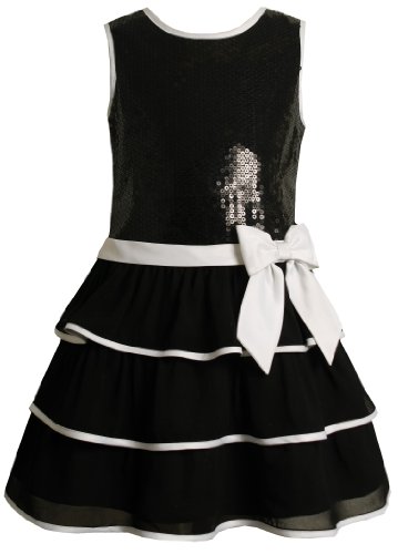 Bonnie Jean Girls 7-16 Sequin Bodice To Tiered Skirt