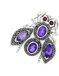 Sterling Silver -Pin Marcasite Bee Stone MP003
