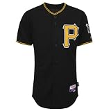 MLB Men's Pittsburgh Pirates Six Button Cool Base Authentic Alternate Jersey (Black, 52/XX-Large)