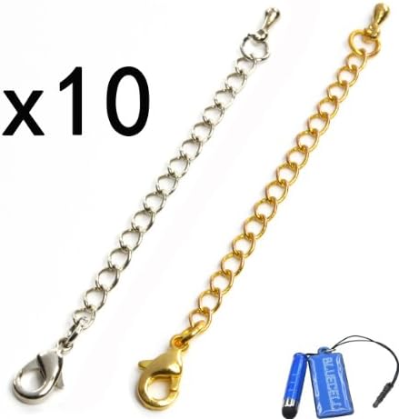 Bluecell Pack of 20 Pcs Silver and Gold Color 2.75''(7cm) Inch Chain Extender for Jewelry Necklace Bracelet