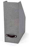 Bigso Estelle Canvas Paper Laminate Magazine File Box, Grey