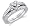 Heart Diamond Engagement Ring & Wedding Band White Gold Bridal (1/2ct), Size 5