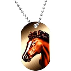 Horse Dog Tag Necklace
