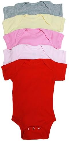 MoonTree Kids 5-Pack Bold Colors Bodysuit, 6 months, Girls