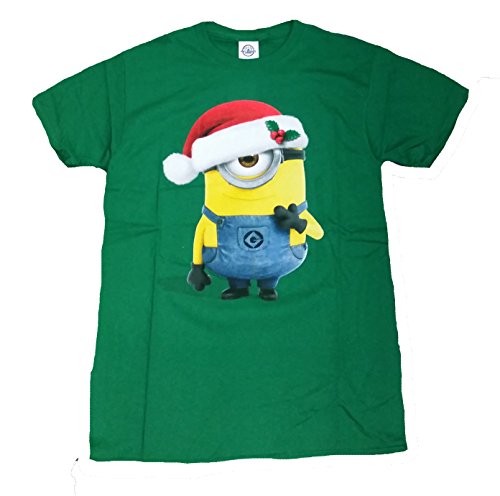 Christmas Despicable Me Minion in Santa Hat Graphic T-Shirt