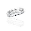 Sterling Silver 3/4 ct. Square Shaped Cubic Zirconia Men's Wedding Band