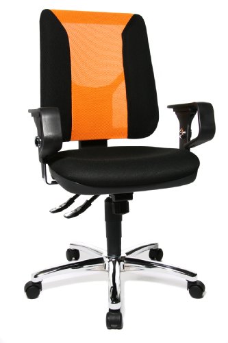 Topstar AN59XBK4 B&uuml;rodrehstuhl Artwork 20 Stoff inklusive Armlehnen X3 / Bezugsstoff schwarz / orange