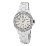 Anne Klein New York Women's 121983WMWB Swarovski Crystal Accented Silver-Tone Ceramic Watch
