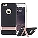 iPhone 6S Case, Rock Classic Shell Hybrid Double Layer Shock Absorbing Armor Case Cover with Kickstand for Apple iPhone 6S / iPhone 6 4.7 inch (Rose Gold/Black)