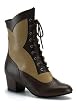 Women's 2 Inch Block Heel Lace-Up Spectator Boot