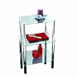 Axxentia Bad 282130 Standregal Solanio, verchromt mit 3 Glasb&ouml;den, 40 x 30 x 77 cm