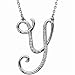 14k White Gold Fabulous Y Initial Diamond Necklace