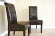 2 Dark Brown Full Leather Dining Chairs By Wholesale Interiors
