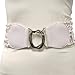 White Stretchy Ruffled Interlock Stretch Belt