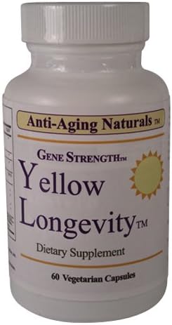 Anti-Aging Naturals: GENE STRENGTH(TM) YELLOW LONGEVITY(R) BCM-95 Curcumin, Ginger, Apigenin, Luteolin, EGCG, Tetrahydrocurcumin, Quercetin. 60 vegetarian capsules. 3 BOTTLES FOR EXTRA SAVINGS (only $27.95 per bottle!) (3)