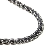 Titanium 7MM Wheat Chain Link Necklace