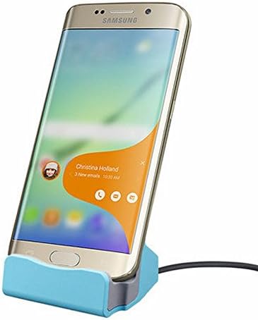 Universal Android Smartphones Stand Holder Micro USB Charge Charge for Samsung Galaxy S6 S7 Edge Plus S4 Note 5 LG G2 Desktop Desk Charger Dock Cradle Base Charging Station (Blue)