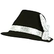 Ladies Winter Classic Wool Blend Fedora Trilby Sequins Bow Dancer Cap Hat Black