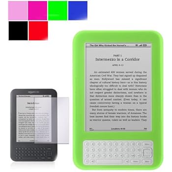 Peau de silicone pour lecteur de livre électronique Amazon Kindle 3, Kindle Wireless 3G Wi-Fi - modèle dernière génération, écran 6