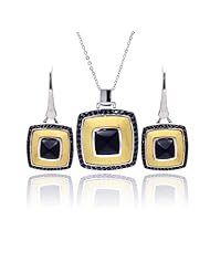 Nickel Free Sterling Silver Necklace & Earring Sets 5 Toned Black CZ Set Necklace Length: 30.8mm Width: 27.6mm Stones: Cubic Zerconia Weight: 11.8Grams Adjustable Chain Included Earrings Length: 23.4mm Width: 19.7mm Stones: Cubic Zerconia Weight: 13.4Grams