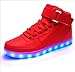 Christmas Gift: Cool High Top LED Shoes LED Light Up Sneaker & 7 Color Light & USB Charger