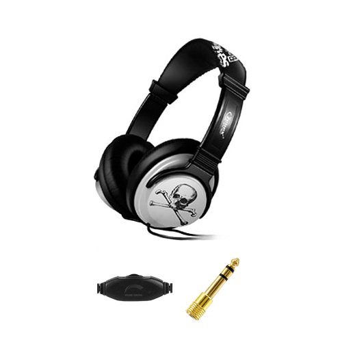 Zenex ZN-EP5508V Skull and Bones iPod/MP3/MP4 Player Stereo Headphones