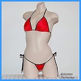 SEXY BRAZILIAN THONG BIKINI (Hot Corvette Red) C/D Cup