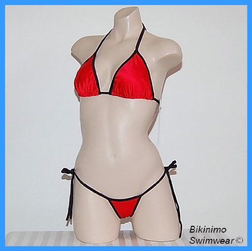 SEXY BRAZILIAN THONG BIKINI (Hot Corvette Red) C/D Cup