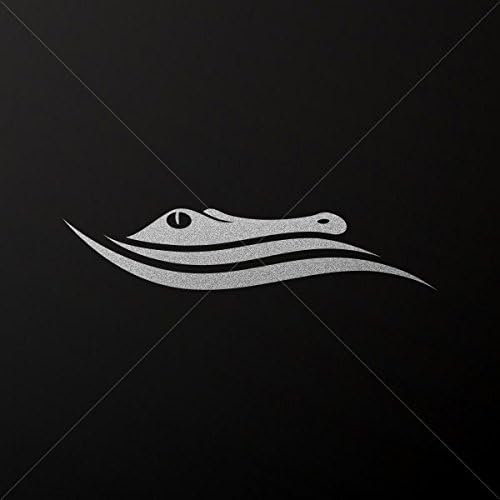 Decal Sticker Crocodile Gator Head Tablet Laptops Weatherproof Sports Silver-Matte (5 X 1.09 In)