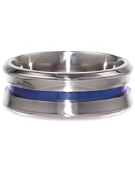 9mm Gray Titanium Concave Ring with Colored Anodized Color Inlay