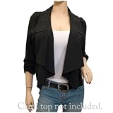 Plus Size Open Front Shawl Collar Cardigan Black